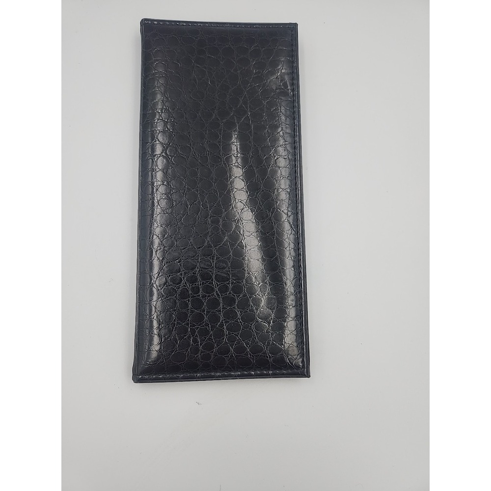 Samsill Black Leather Business Card Holder Black